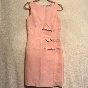Carlisle Pink Midi Dress with Bow Accents